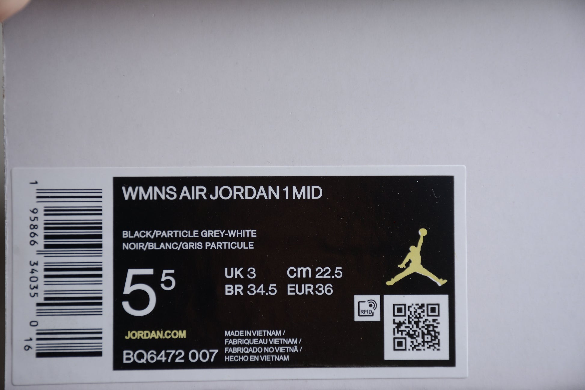 Nike Air Jordan 1 Mid Black/Particle Grey/White - Best Reps Website 2025