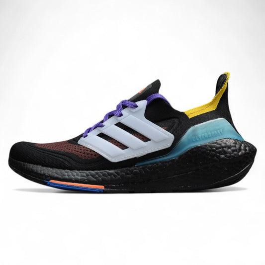  adidas Men’s UltraBoost 21 Black White Aqua.