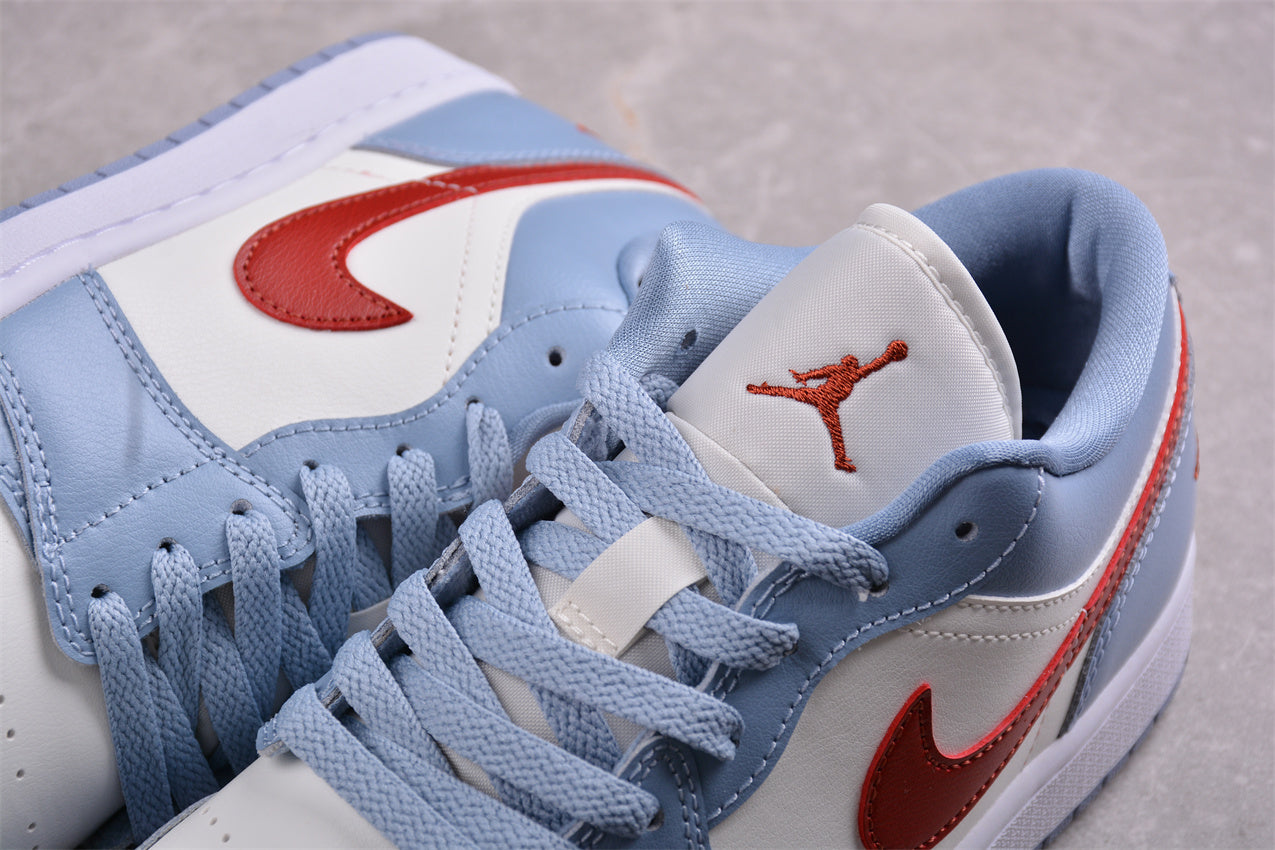 Air Jordan 1 Low 'Blue Whisper Dune Red'