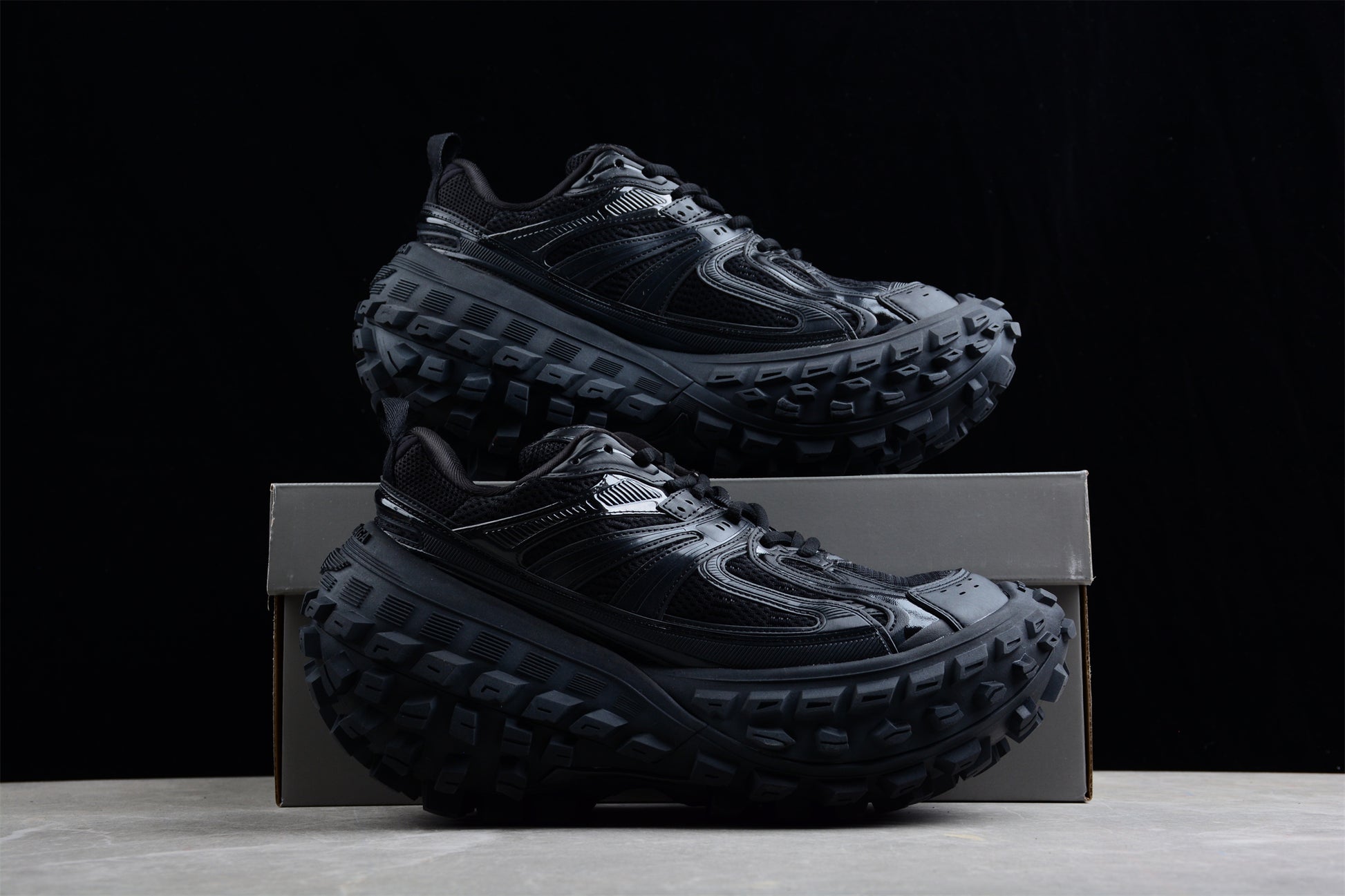 Balenciaga Defender Rubber Platform Sneakers in Black - Best Reps Website 2025