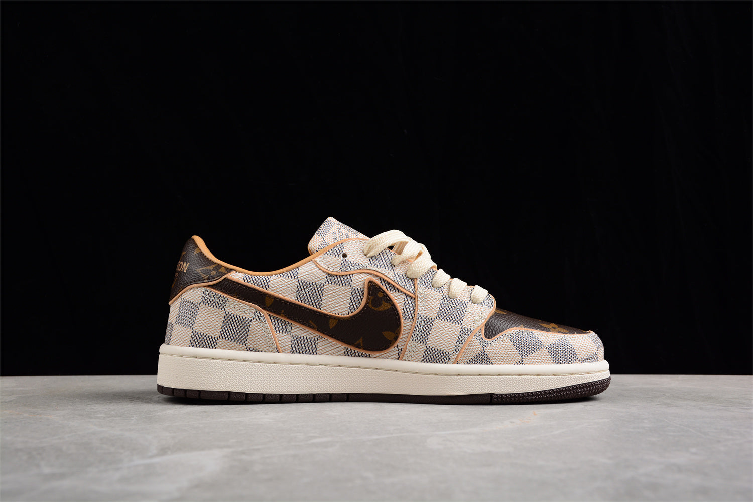Air Jordan 1 Low OG Custom "Damier Azur/Brown/LV Monogram" - Best Reps Website 2025