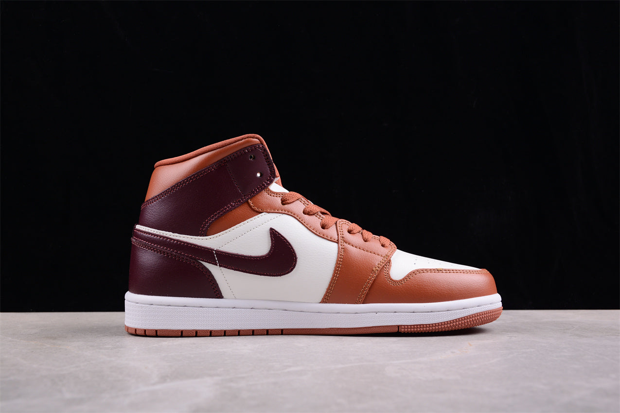 Nike Air Jordan 1 Mid "Dusty Peach Sail White Night Maroon" - Best Reps Website 2025