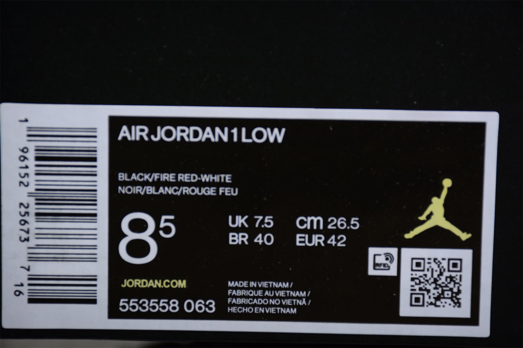 Nike Air Jordan 1 Low (GS) "White Toe"