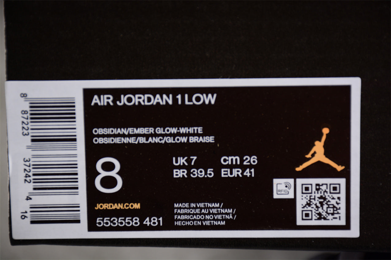 Jordan 1 Low "Obsidian Ember Glow"