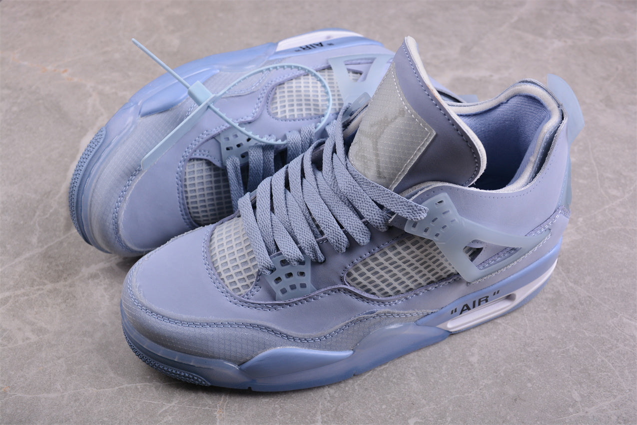 Off-White x Air Jordan 4 Custom "Blue Sail" - Best Reps Website 2025