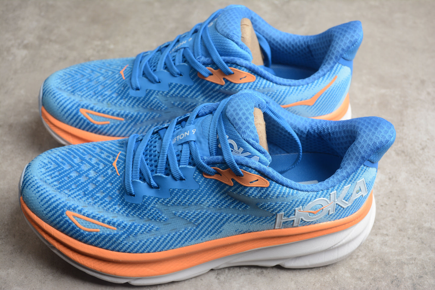 HOKA Clifton 9 in Blue/Orange - Best Reps Website 2025