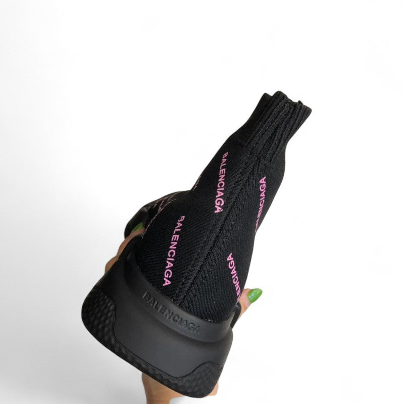 Balenciaga Speed Sneaker All Over Logo Black/Pink - Best Reps Website 2025