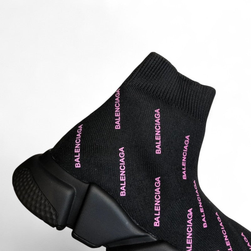 Balenciaga Speed Sneaker All Over Logo Black/Pink - Best Reps Website 2025