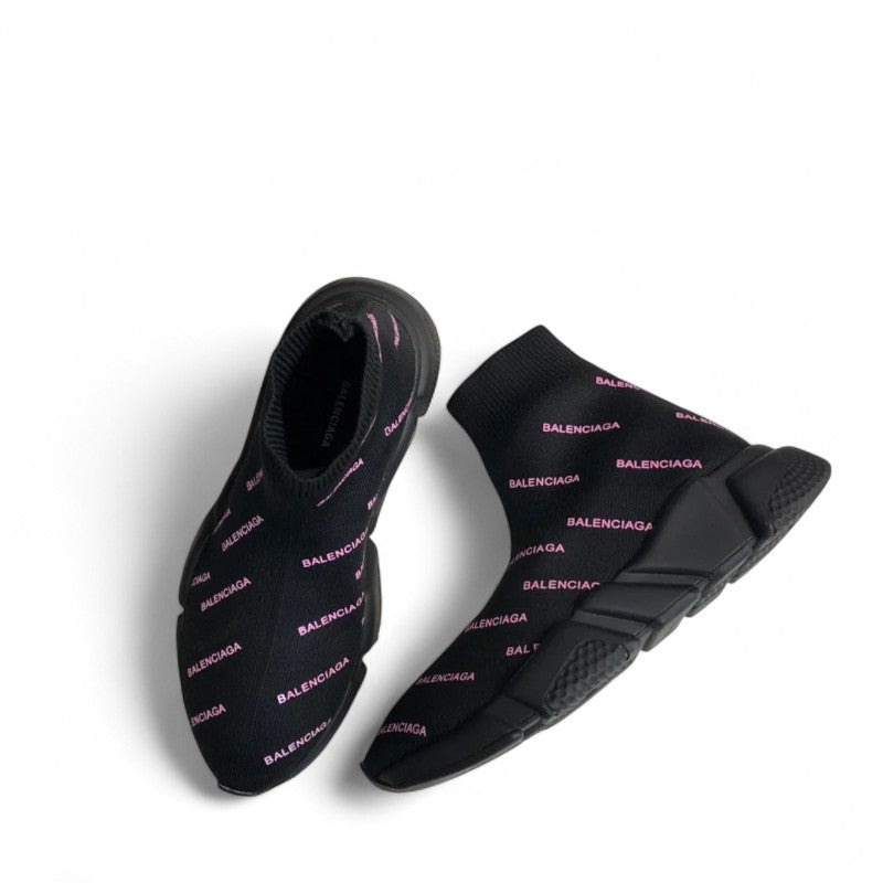 Balenciaga Speed Sneaker All Over Logo Black/Pink - Best Reps Website 2025