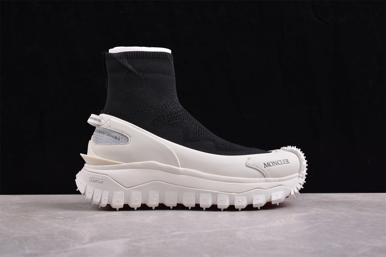 Moncler Trailgrip Sock Sneakers 'Black/White' - Best Reps Website 2025