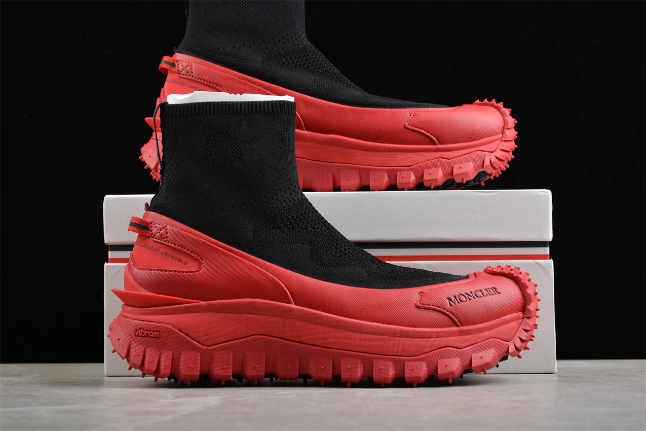 Moncler Trailgrip Sock Sneakers 'Black/Red' - Best Reps Website 2025