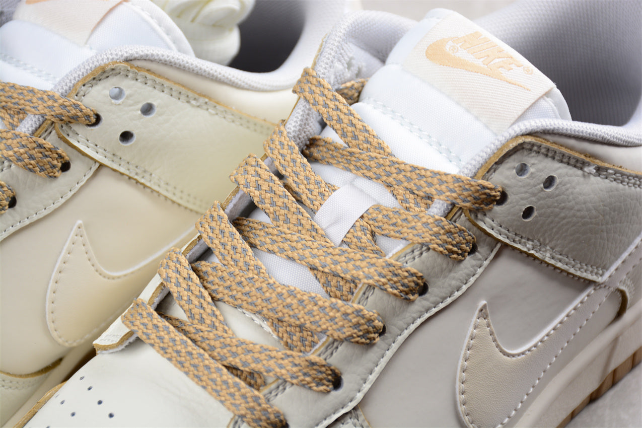 Nike Dunk Low Unisex Basketball Sneakers in Ivory/Brown - Best Reps Website 2025