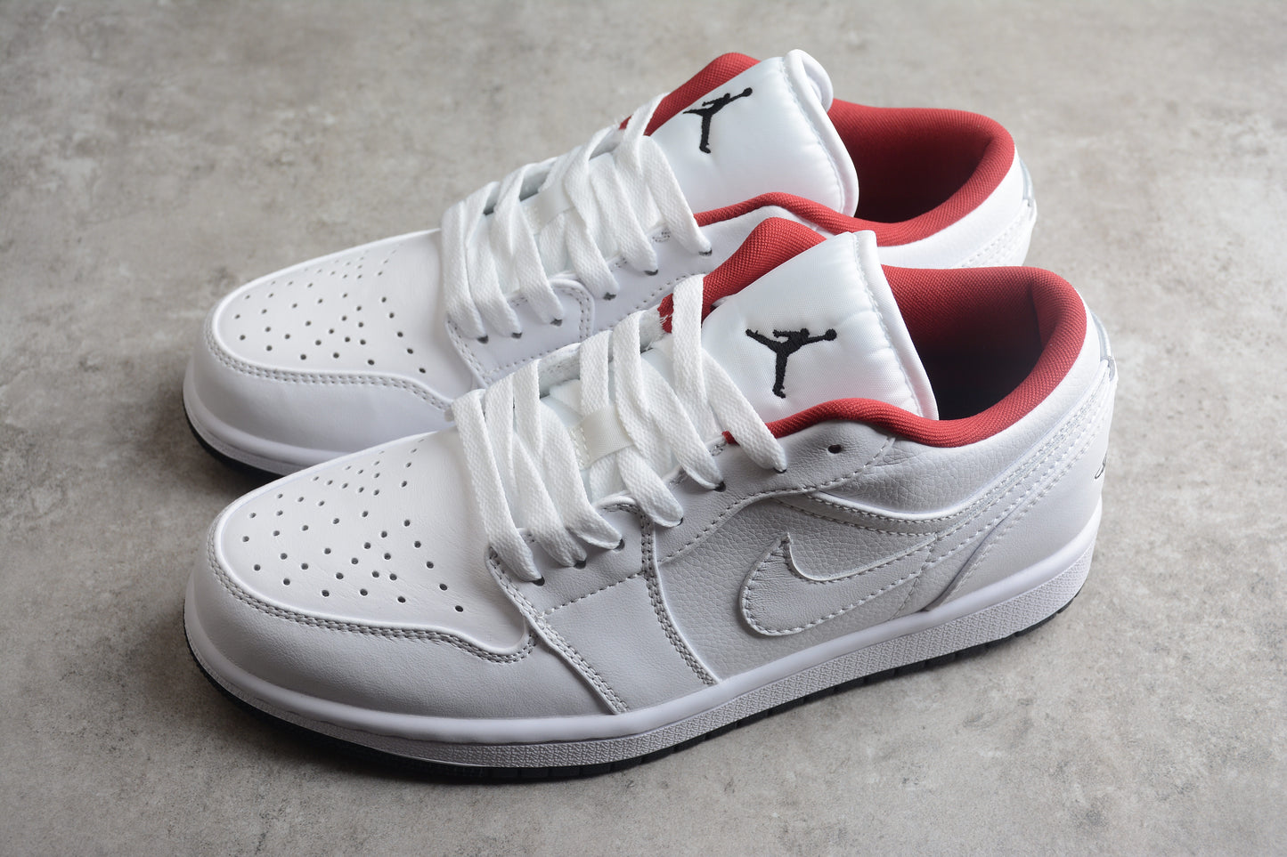 Jordan 1 Low White Gym Red Black (GS)