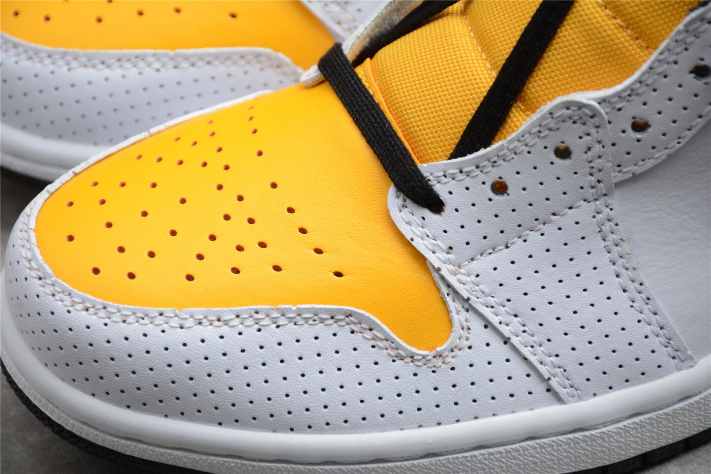 Air Jordan 1 Mid Perforated White University Gold - Best Reps Website 2025