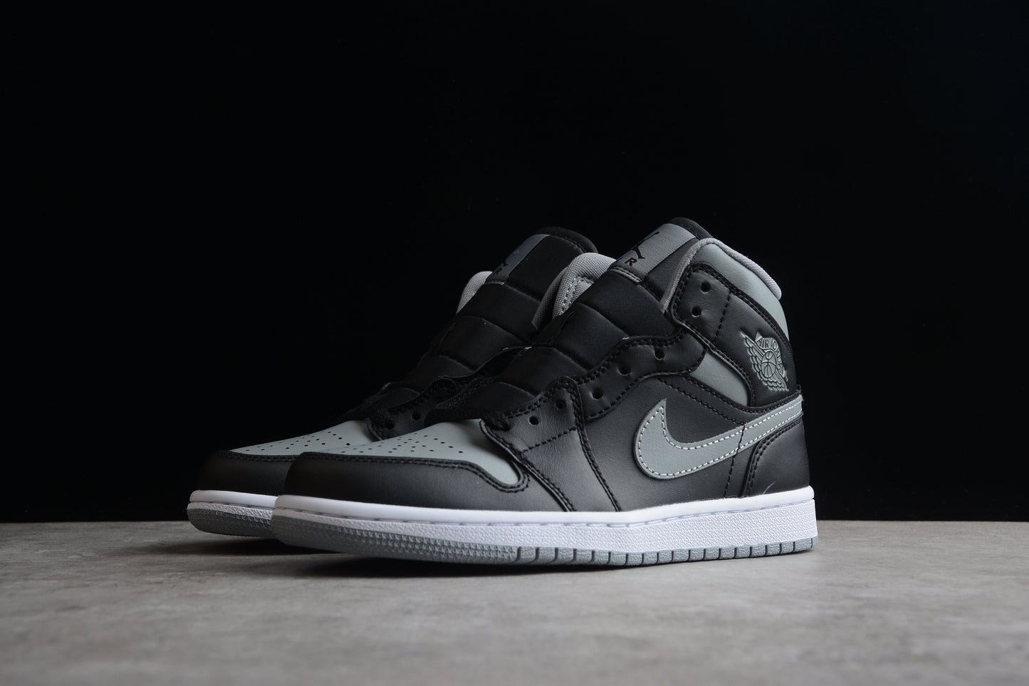 Nike Air Jordan 1 Mid Black/Particle Grey/White - Best Reps Website 2025