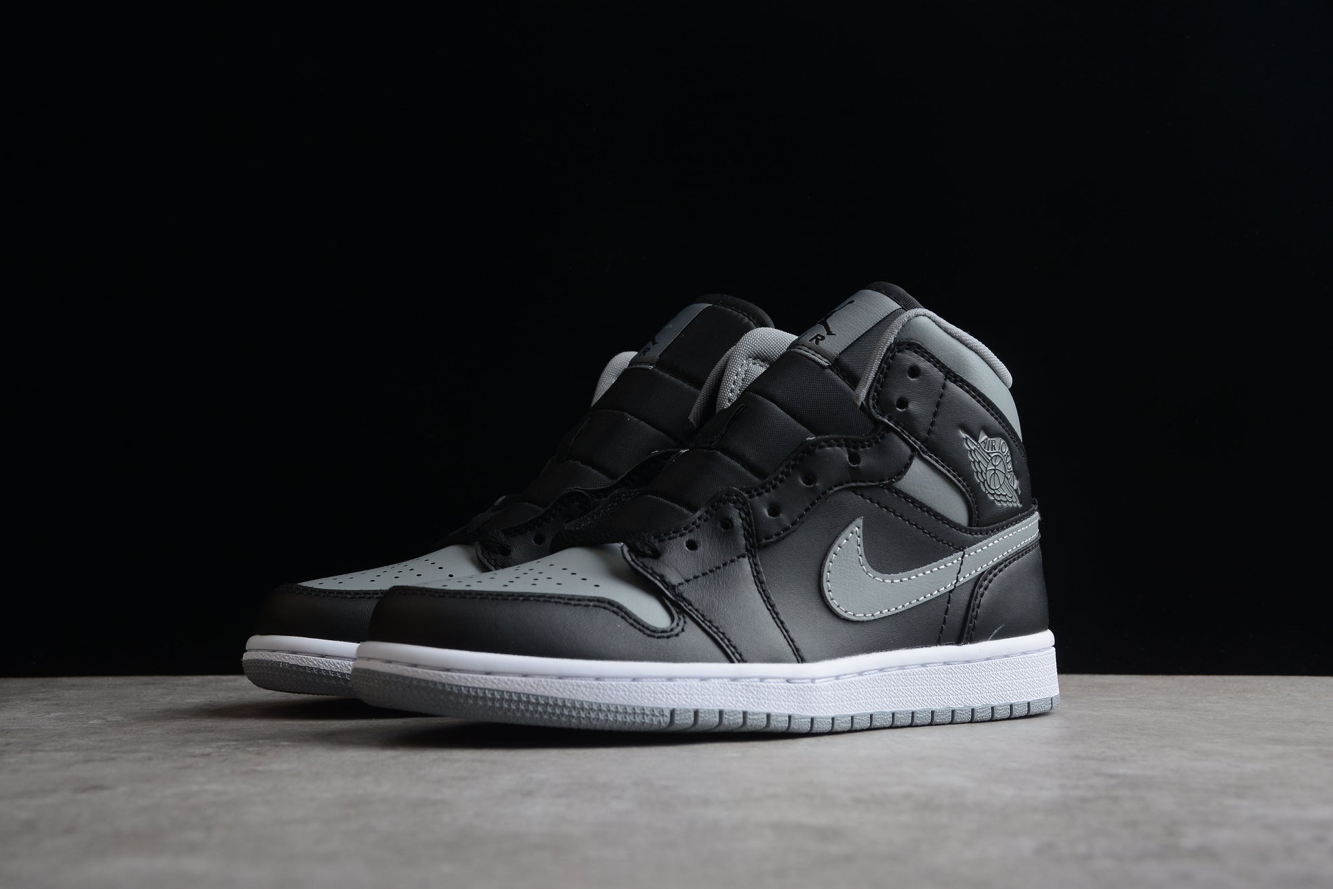 Nike Air Jordan 1 Mid Black/Particle Grey/White - Best Reps Website 2025