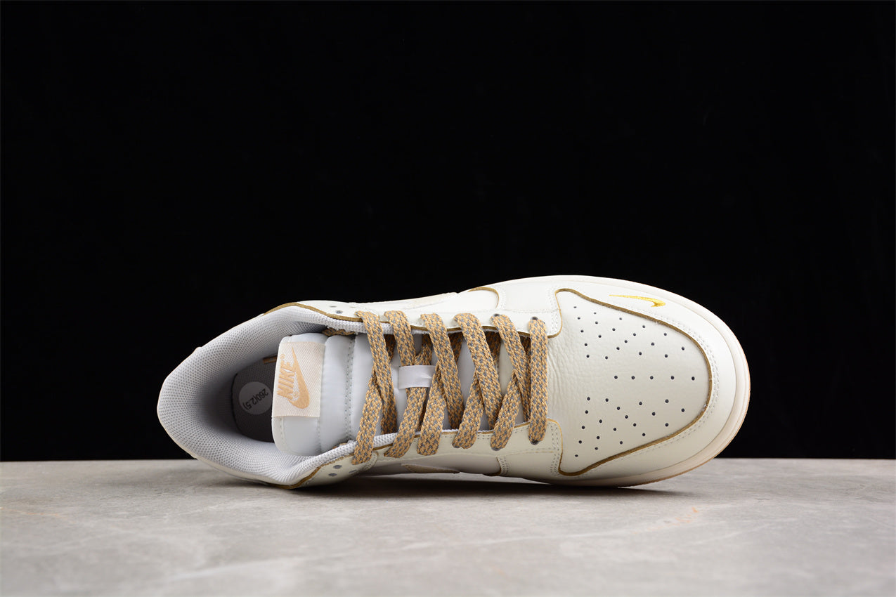Nike Dunk Low Unisex Basketball Sneakers in Ivory/Brown - Best Reps Website 2025