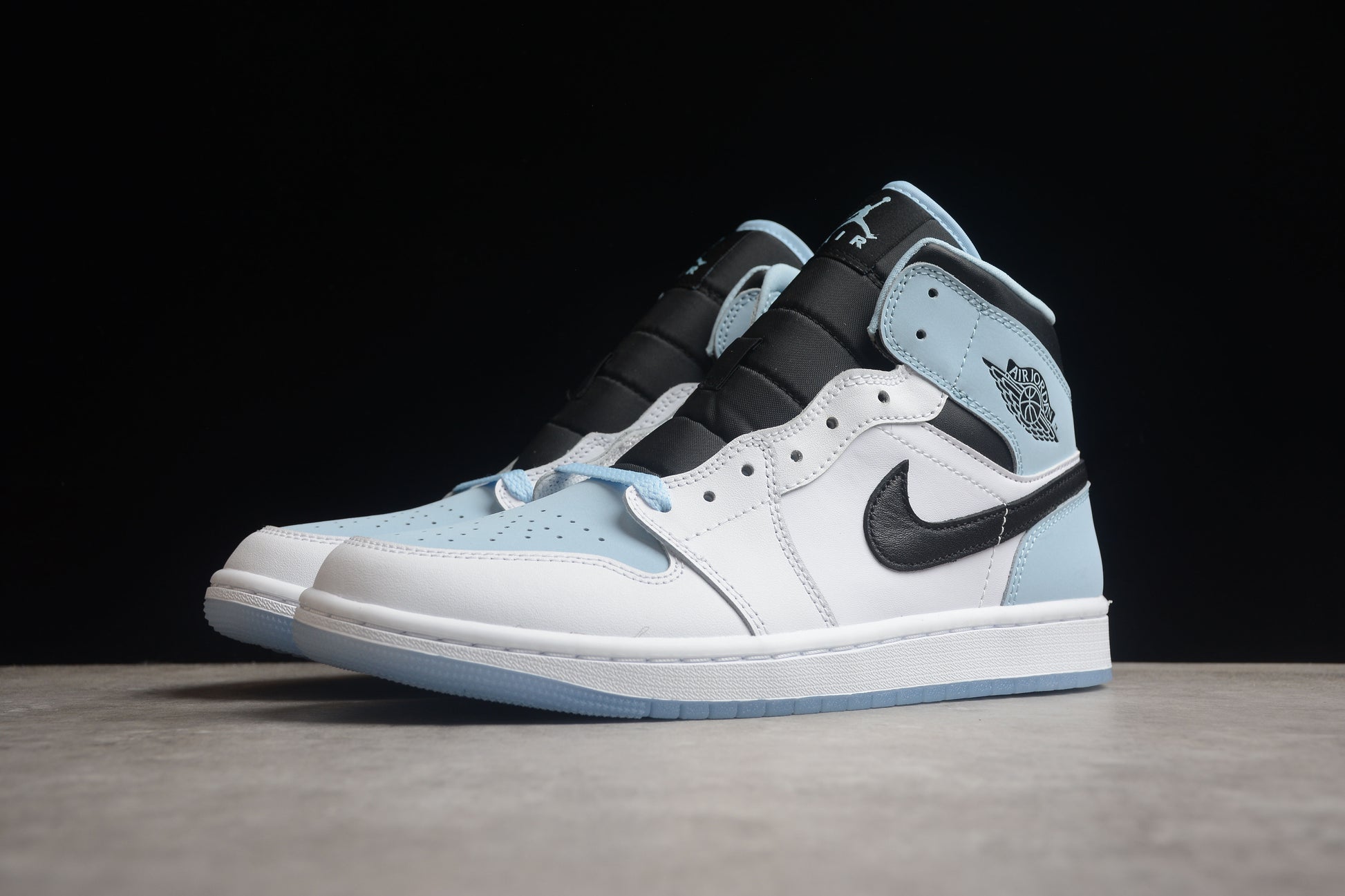 Nike Air Jordan 1 Mid SE "White Ice Blue Black UNC" GS - Best Reps Website 2025
