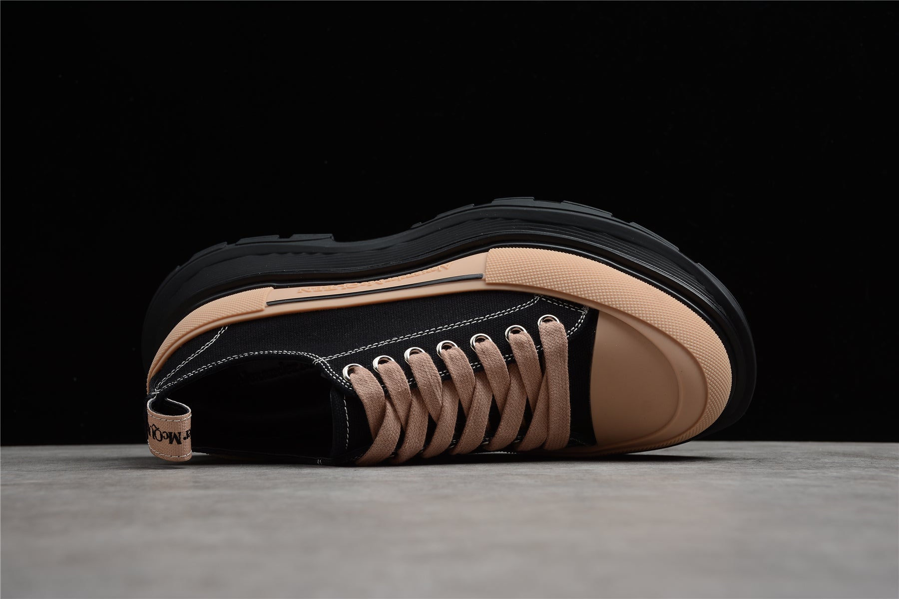 Alexander McQueen Tread Slick Low in Black/Tan - Best Reps Website 2025