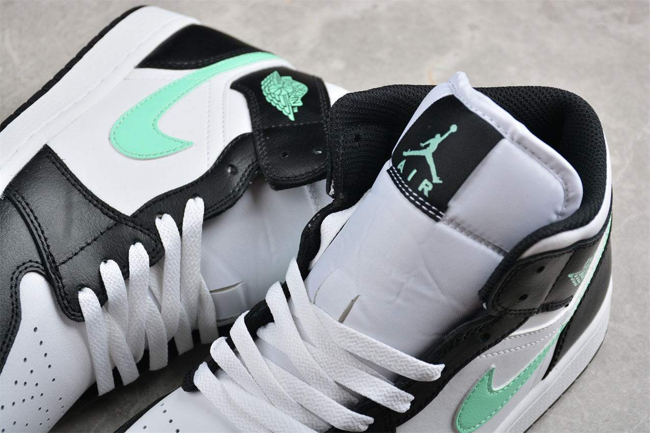 Nike Air Jordan 1 Mid "Green Glow White Black" - Best Reps Website 2025