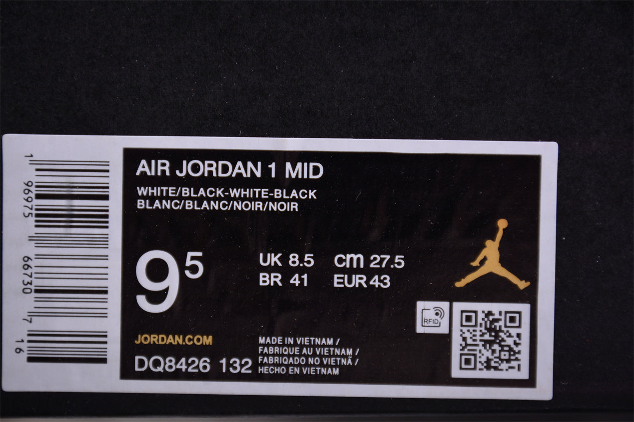 Nike Air Jordan 1 Mid "Reverse Panda" White Black - Best Reps Website 2025