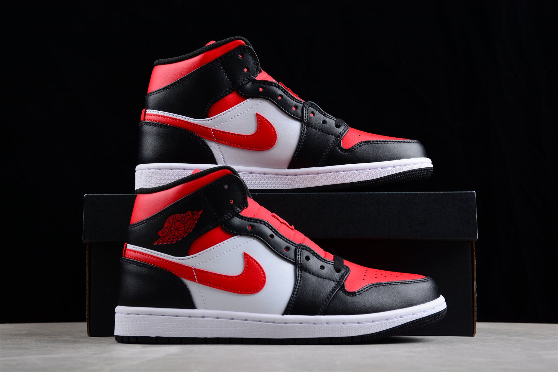 Nike Air Jordan 1 Mid "White Black Red Bred Toe" - Best Reps Website 2025