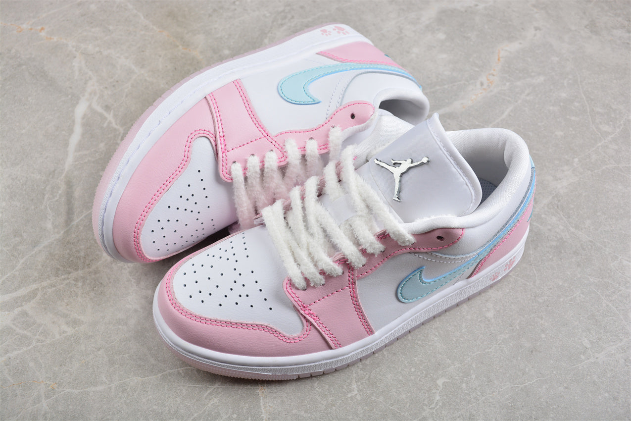 NIKE AIR JORDAN 1 LOW “White/Pink Foam/Glacier Blue”