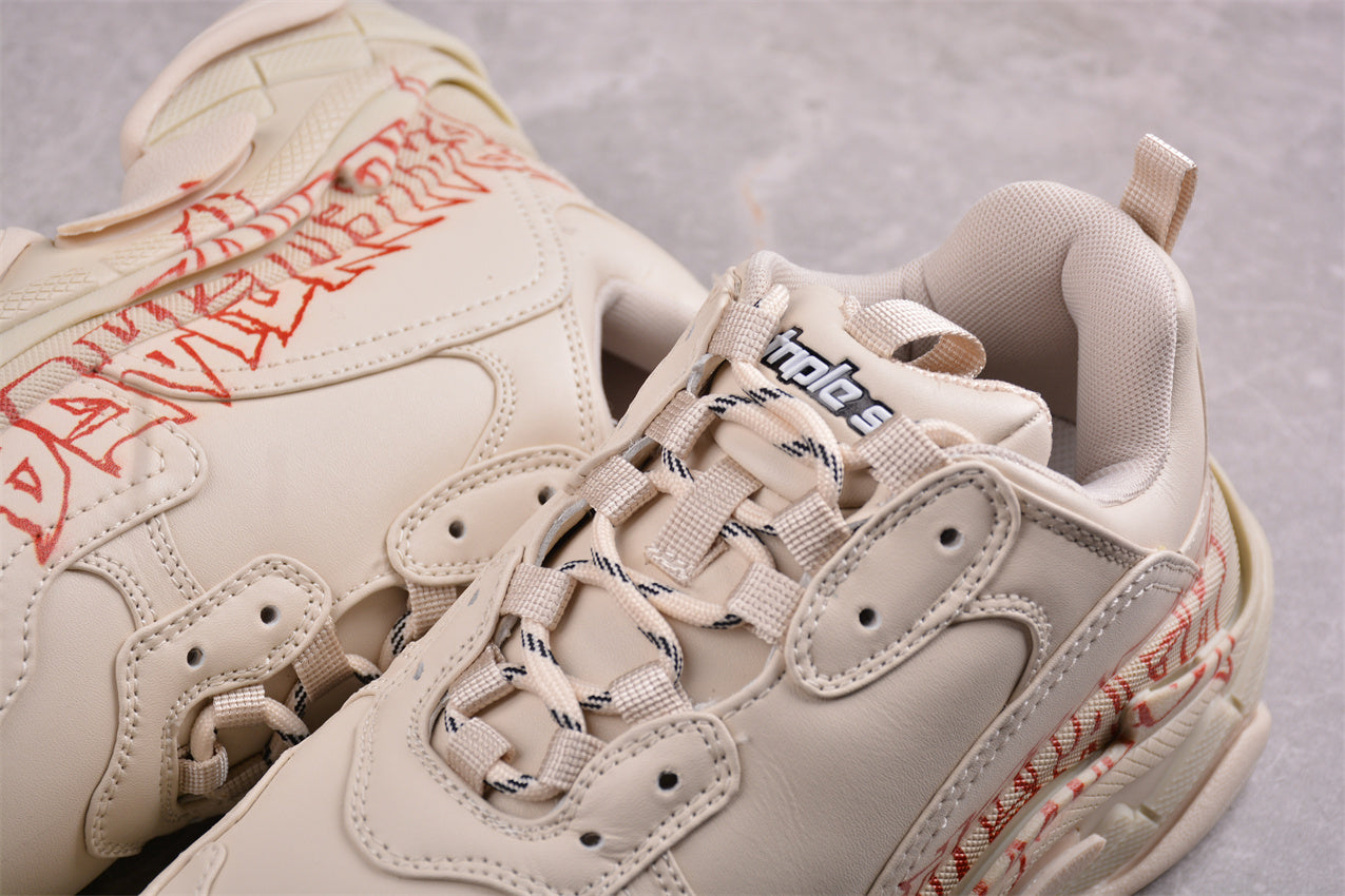 Balenciaga Triple S DIY METAL – Cream/Red - Best Reps Website 2025