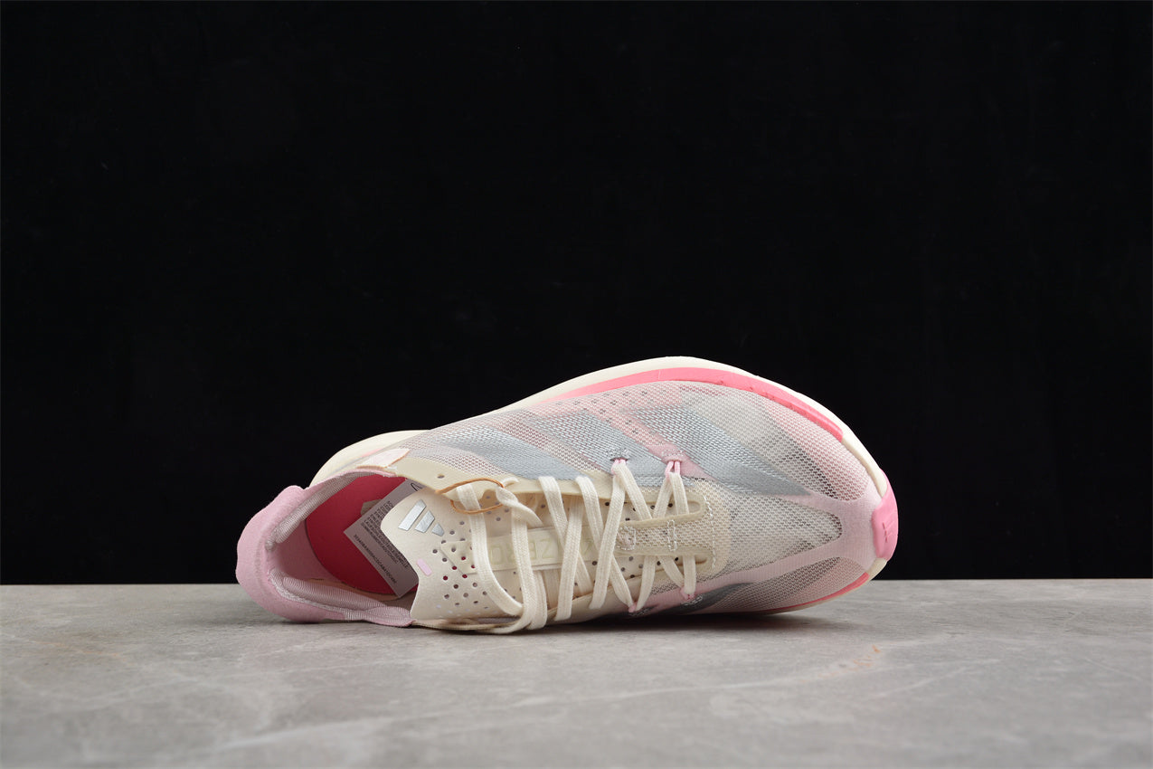 adidas Adizero Adios Pro 3 in Chalk White, Silver Metallic, and Clear Pink - Best Reps Website 2025