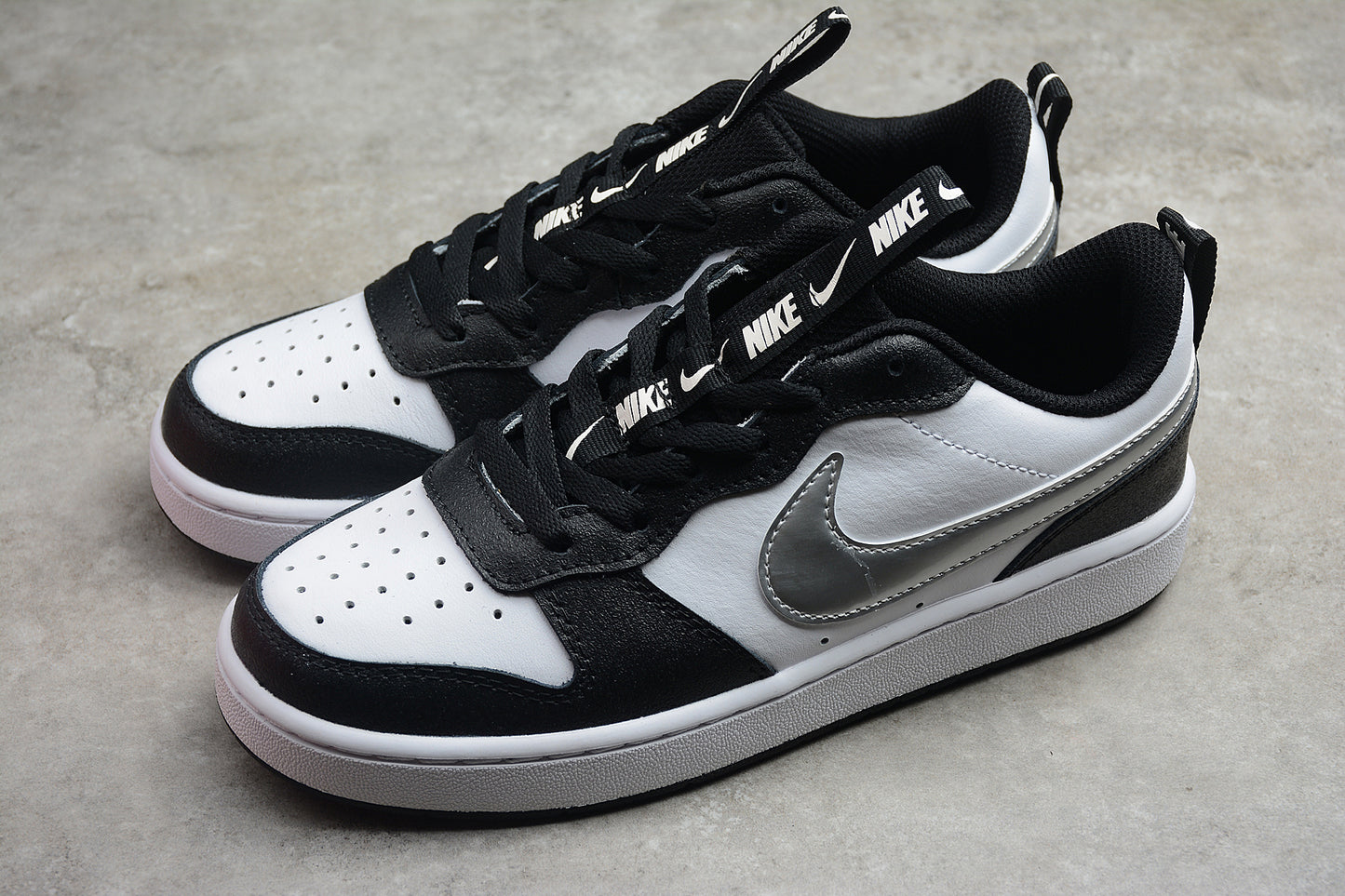 Nike Court Borough Low 2 SE GS "White Metallic Silver"