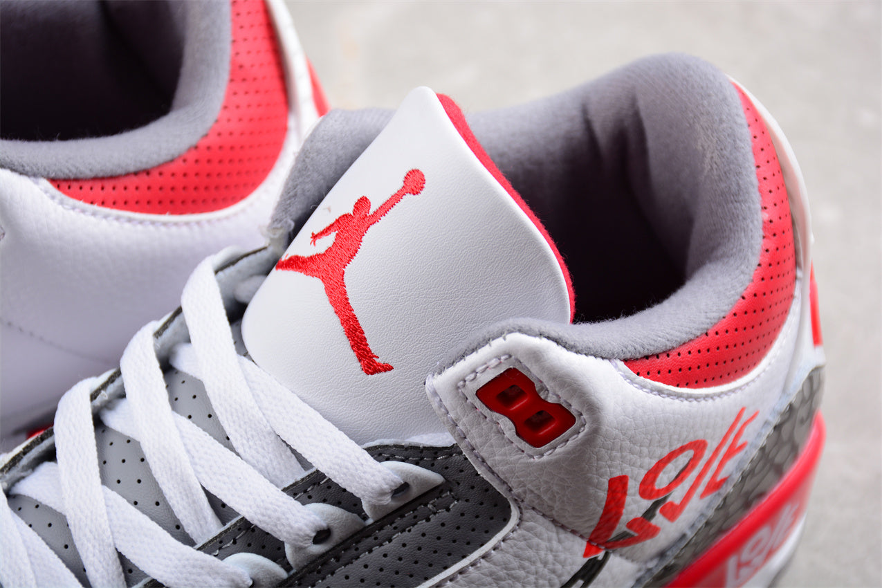 Air Jordan 3 OG Fire Red DIY "Love Basketball" Shoes - Best Reps Website 2025