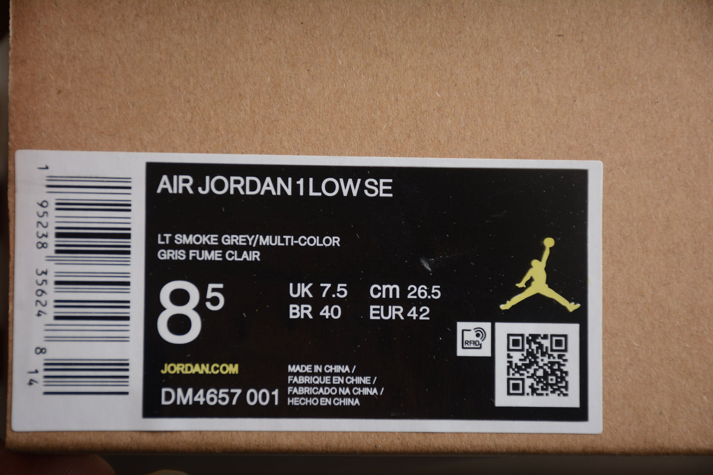 Air Jordan 1 Low SE "Crater Black Grey"