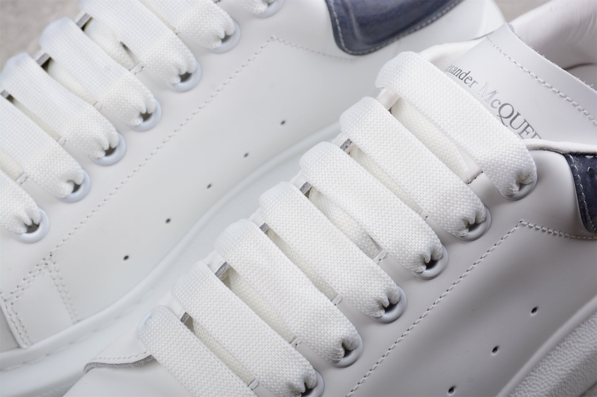 Alexander McQueen Oversized Sneaker in White/Navy - Best Reps Website 2025