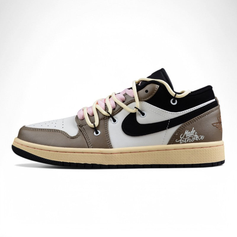 Custom Air Jordan 1 Low White Brown Black