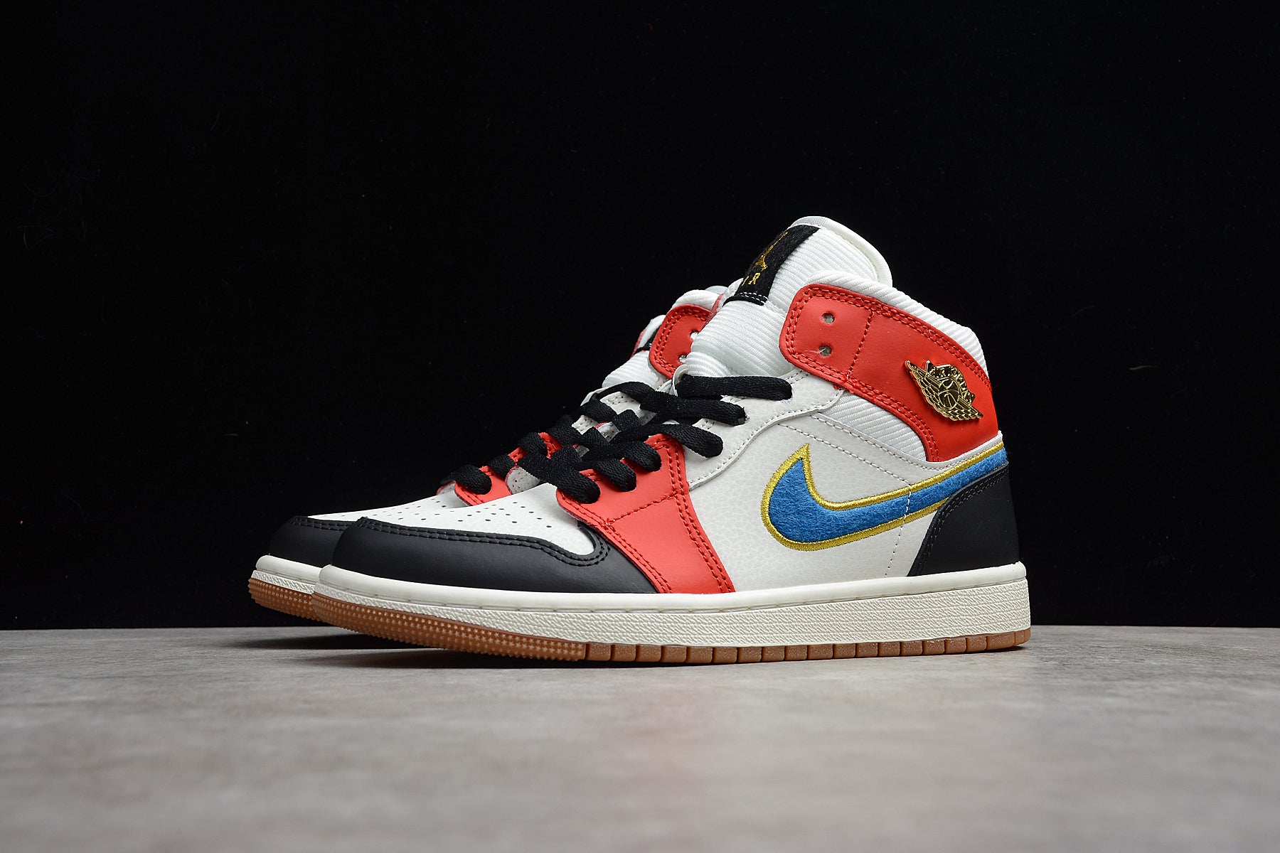 Air Jordan 1 Mid "Noir/Rouge Gym/Or Metallic" - Best Reps Website 2025