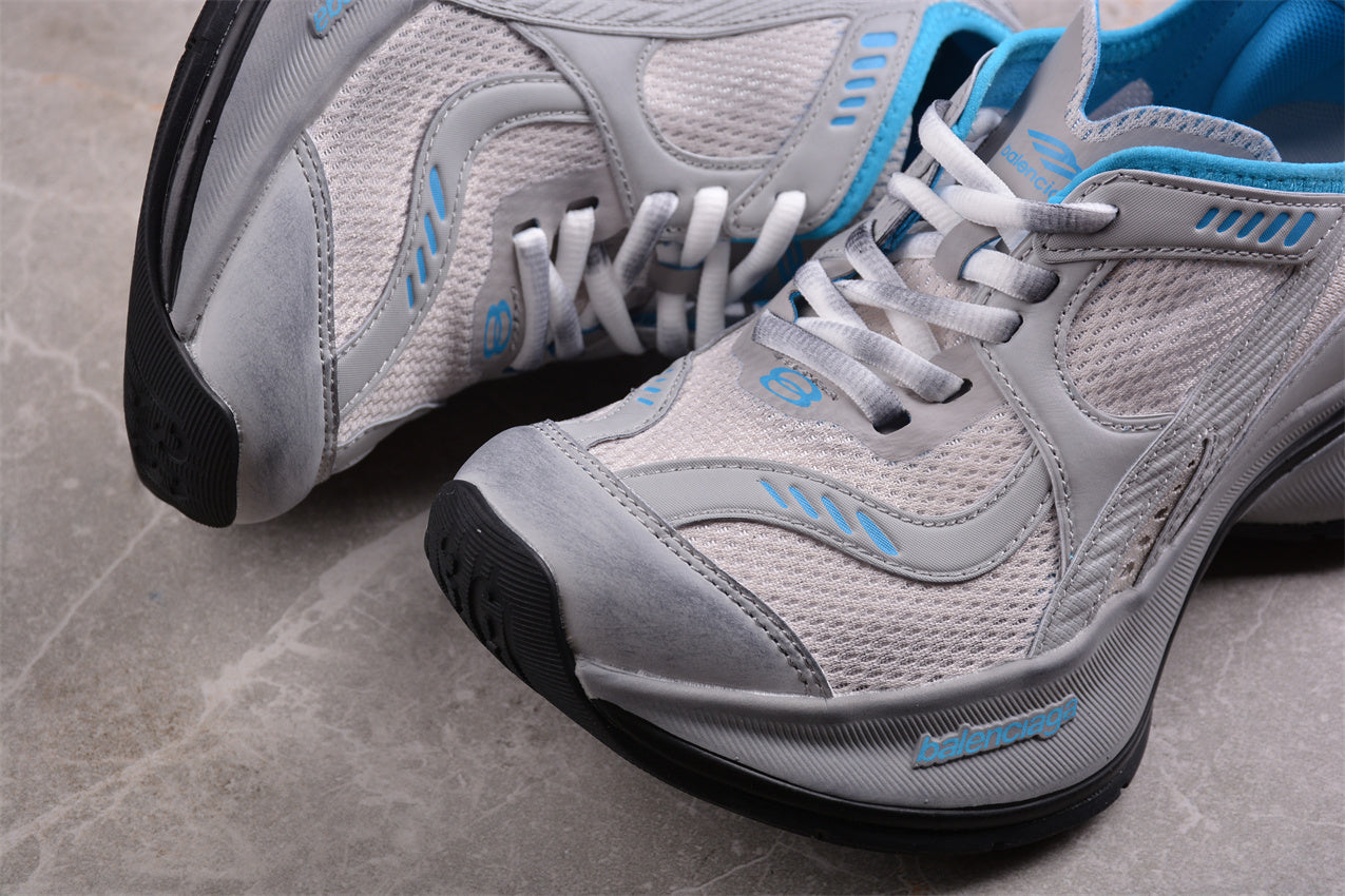 Balenciaga Circuit Sneakers – Beige/Blue