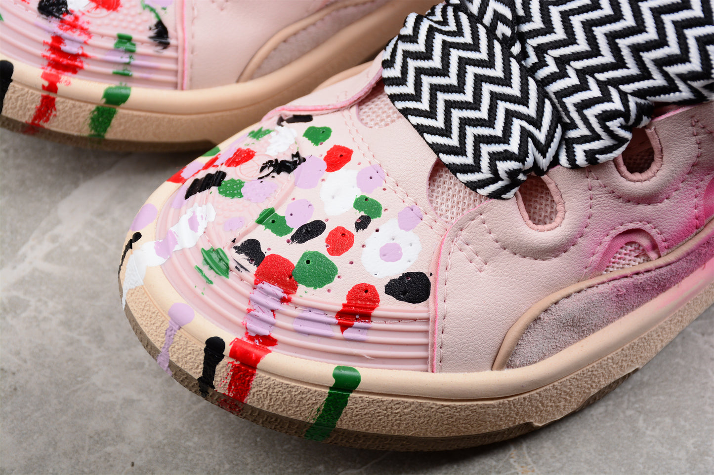 Gallery Dept. x Lanvin Curb Light Sneakers 'Paint Drip – Pale Pink'