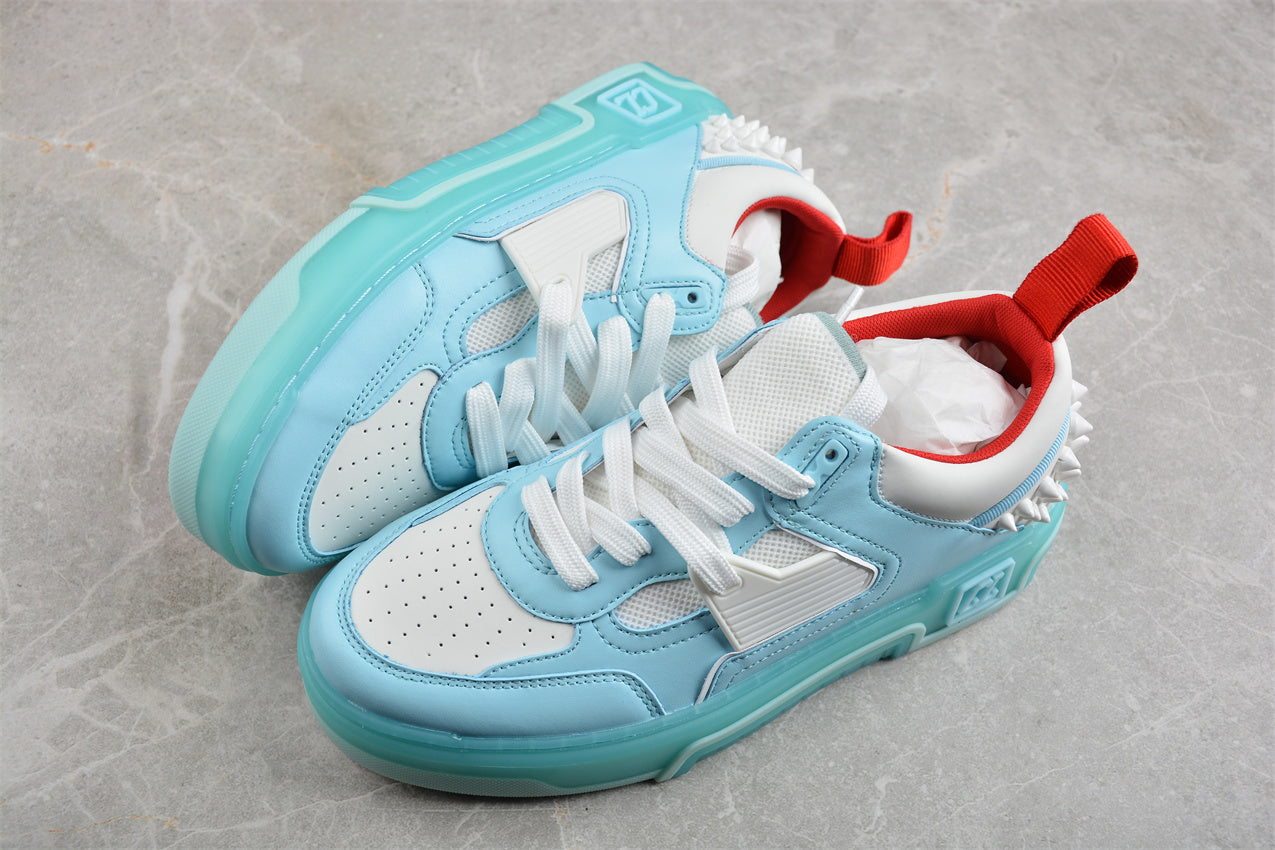 Christian Louboutin Astroloubi Leather Sneakers in Ice Blue-Switchreps