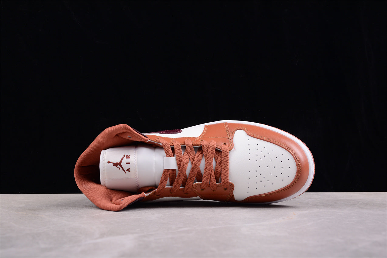 Nike Air Jordan 1 Mid "Dusty Peach Sail White Night Maroon" - Best Reps Website 2025