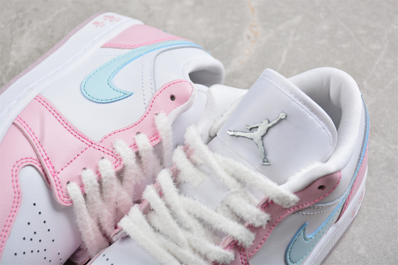 NIKE AIR JORDAN 1 LOW “White/Pink Foam/Glacier Blue”