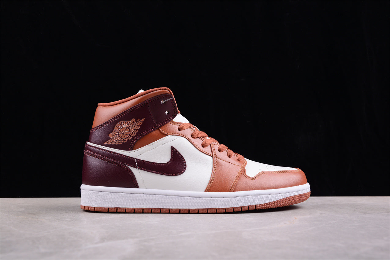 Nike Air Jordan 1 Mid "Dusty Peach Sail White Night Maroon" - Best Reps Website 2025