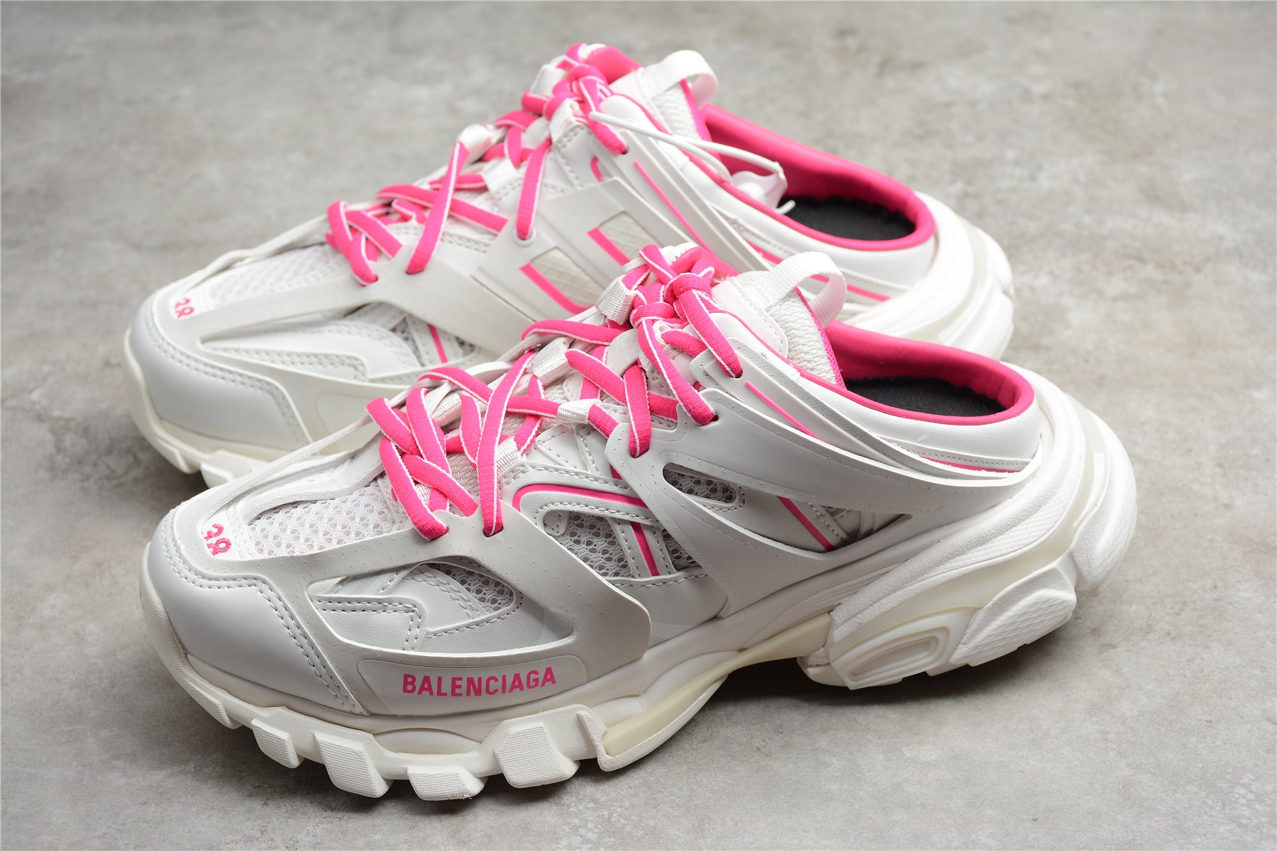 Balenciaga Track Mule in White/Rose Red - Best Reps Website 2025