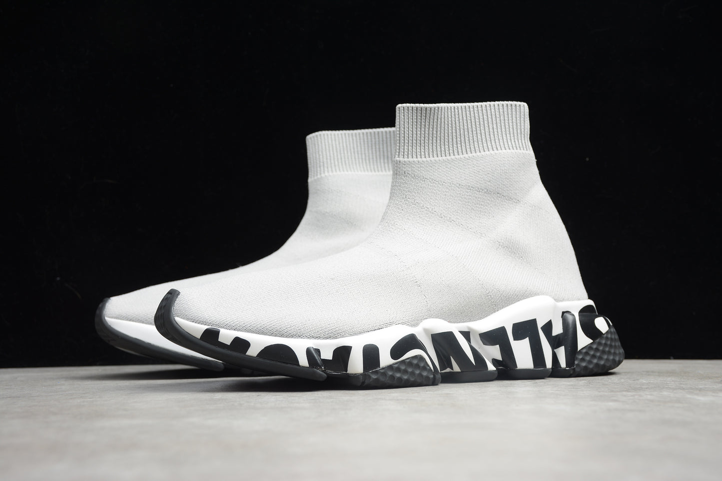 Balenciaga Speed Graffiti Trainers in White/Black - Best Reps Website 2025