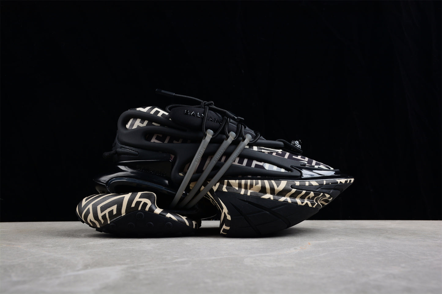 Balmain Unicorn Sneakers in Black – Neoprene &amp; Leather