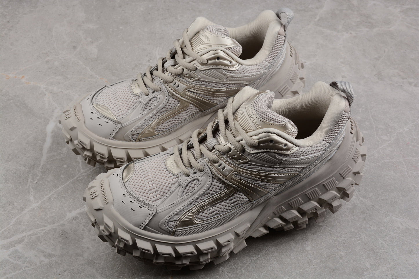 Balenciaga Defender Rubber Platform Sneakers in Beige - Best Reps Website 2025