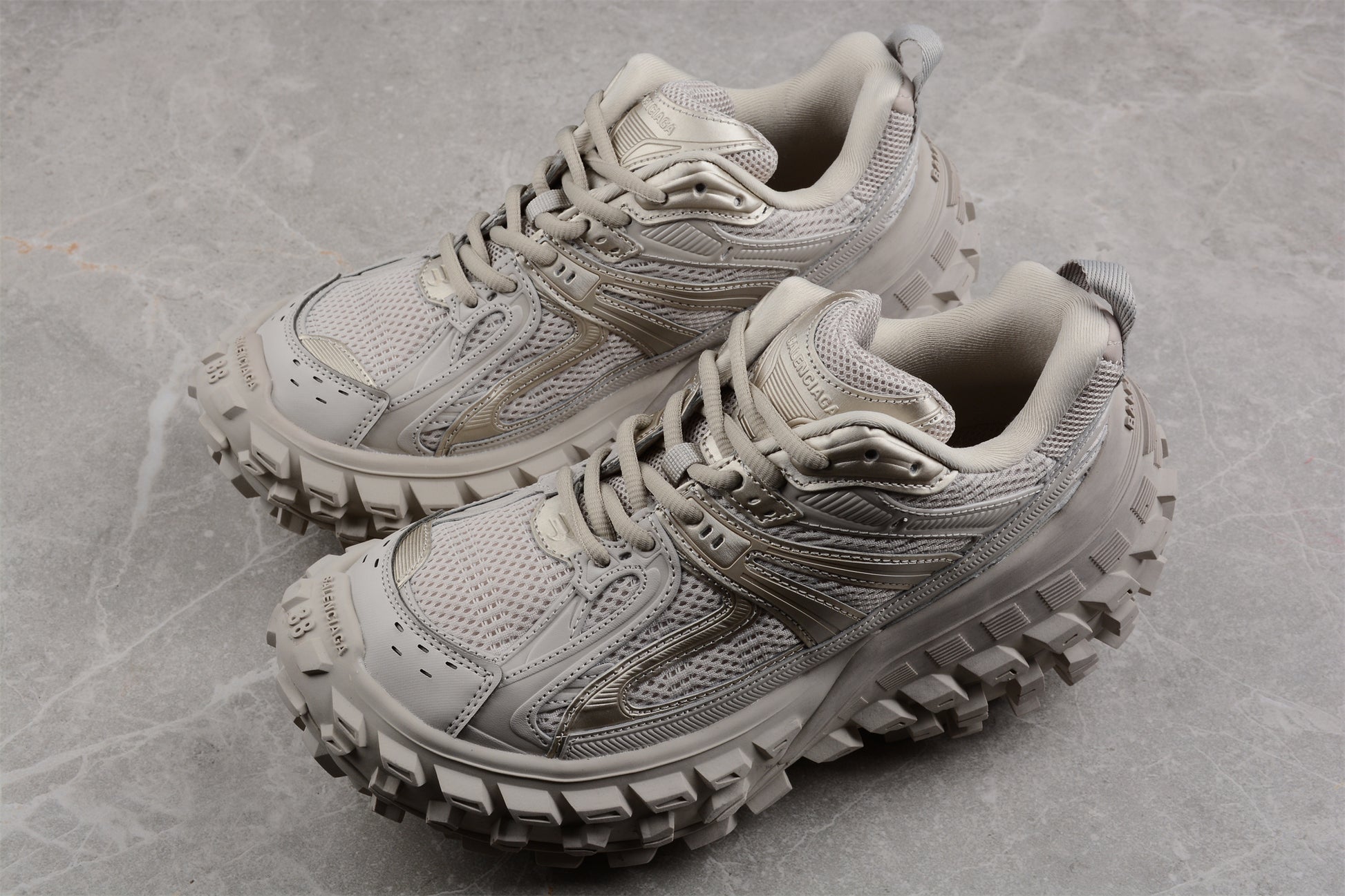 Balenciaga Defender Rubber Platform Sneakers in Beige - Best Reps Website 2025