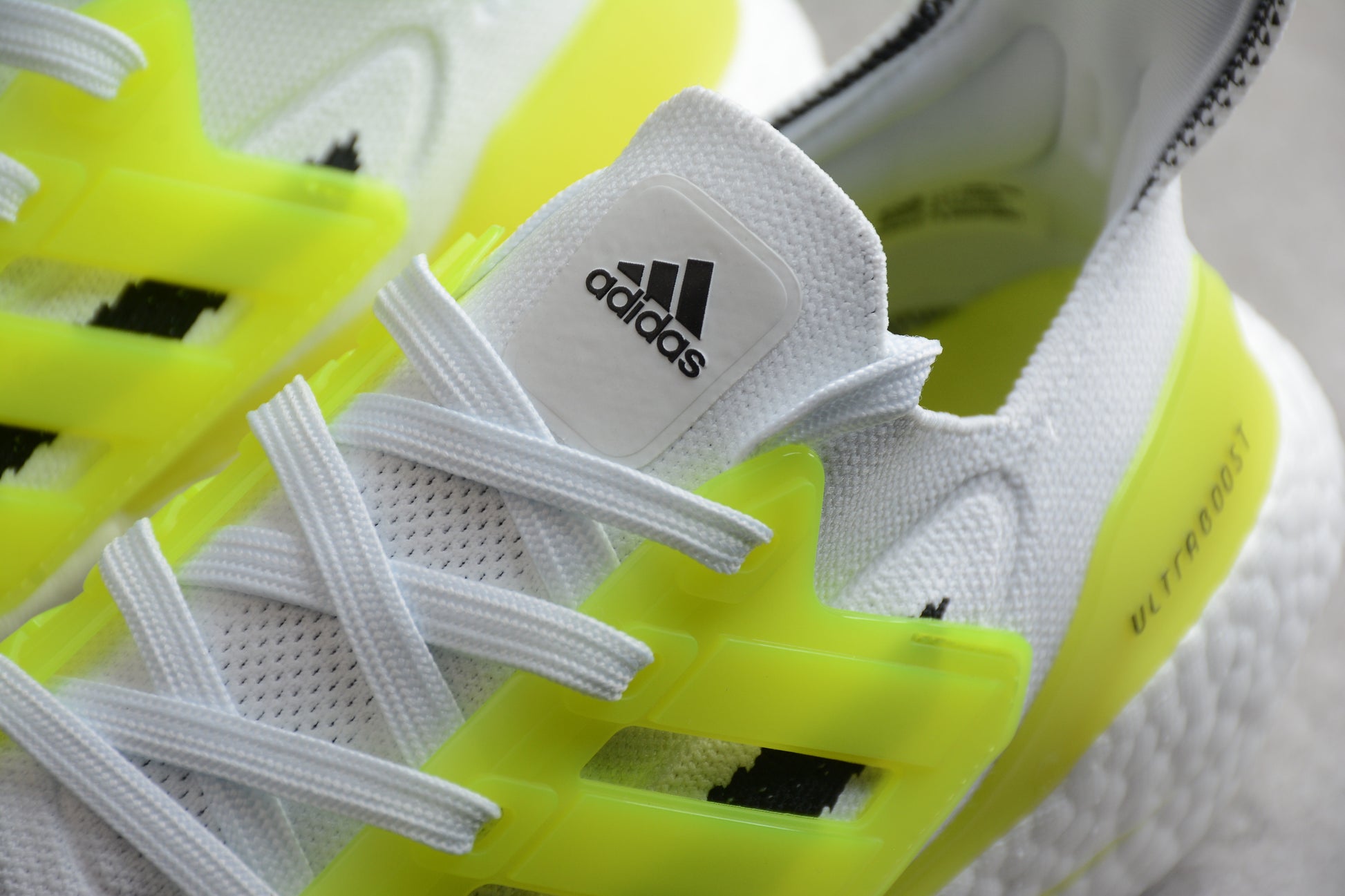 adidas UltraBoost 21 White Solar Yellow