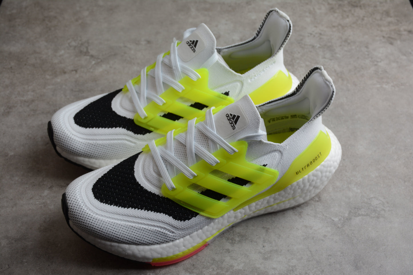 adidas UltraBoost 21 White Solar Yellow