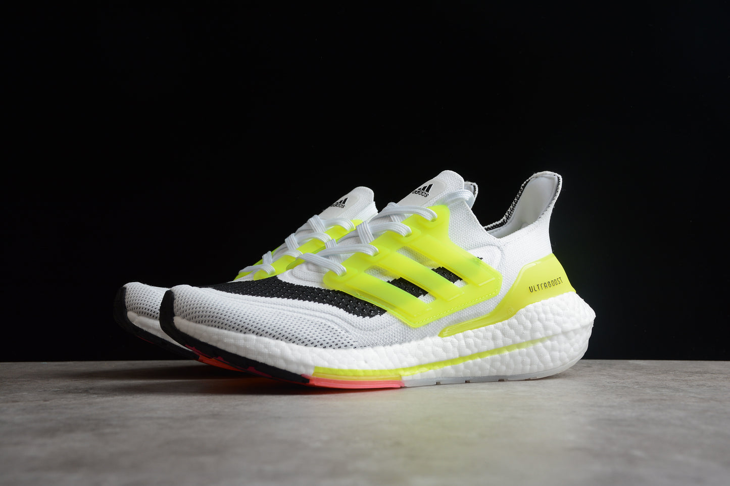 adidas UltraBoost 21 White Solar Yellow