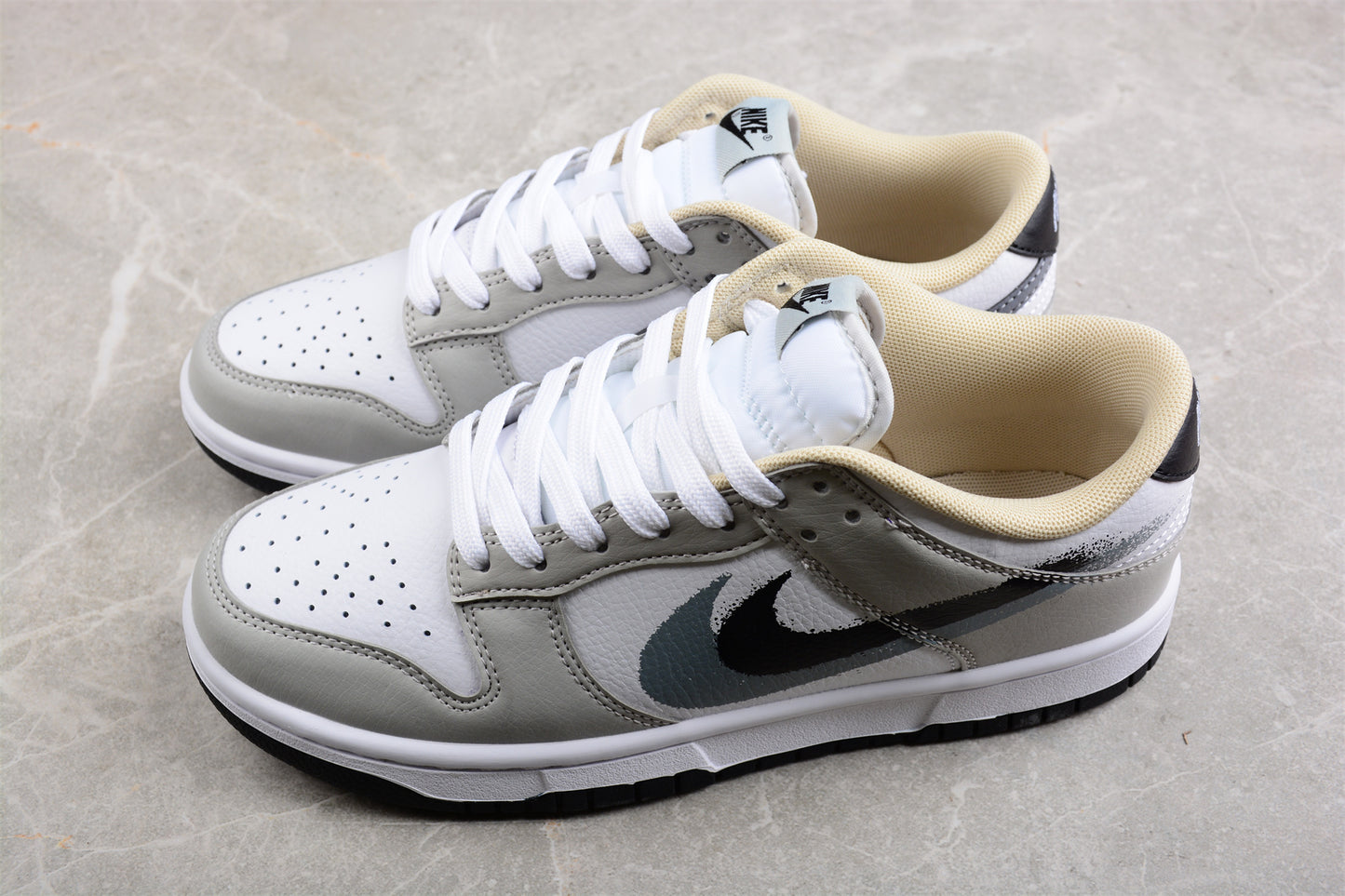 Nike Dunk Low "Spray Paint" Swoosh Gray